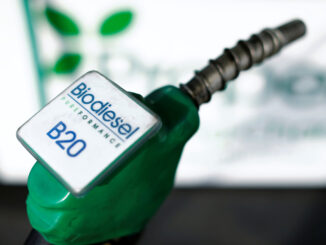 FILE PHOTO: Photo illustration of a fuel nozzle from a bio diesel fuel pump at a filling station in San Diego